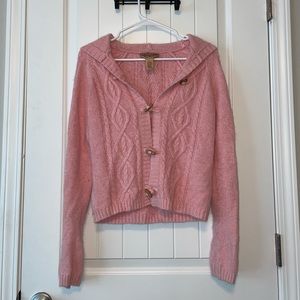 Aeropostale Pink Limited Edition Cardigan Sweater Buttoned Up - L-M